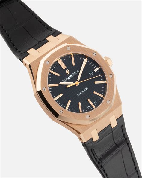 audemars piguet - royal oak 15400 rose gold black|audemars piguet chronograph rose gold.